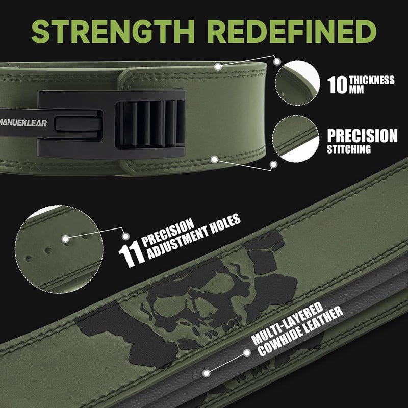 M MANUEKLEAR Lever Lifting Belt for Man and Women, Weightlifting with Adjustable Heavy Duty Buckle, Professional Weight Lifting Belt - Image 4